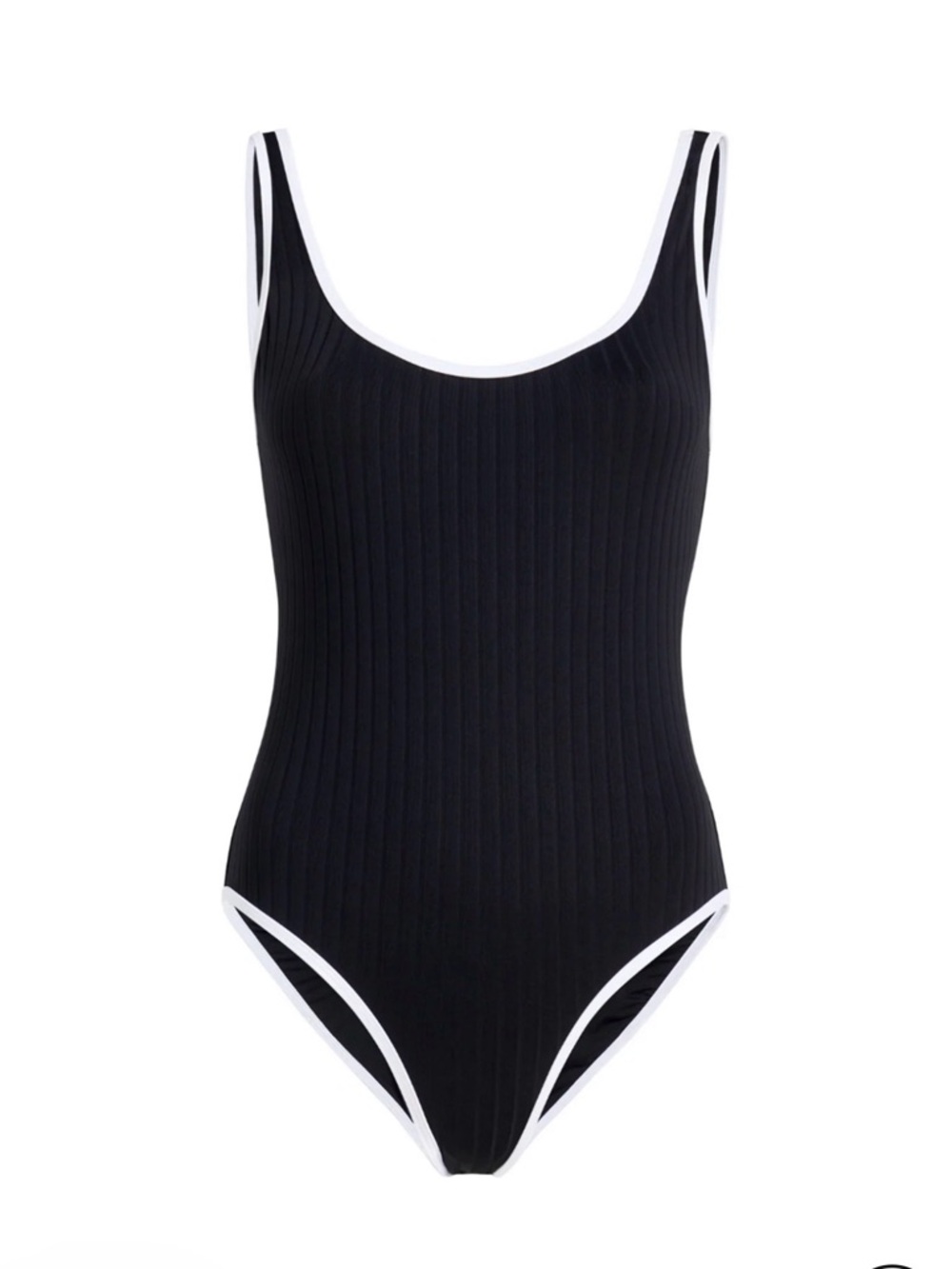Solid & Striped Anne-Marie Ribbed One Piece Noir / Optic White - S